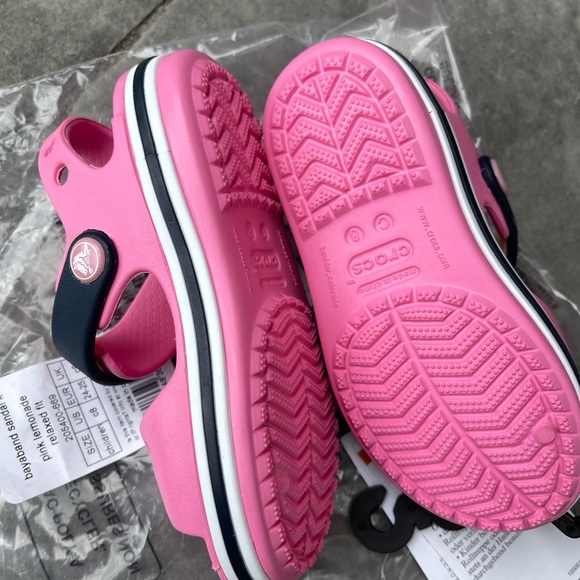 New Crocs Girls Bayaband Sandals Pink/Blue - Picture 2 of 15